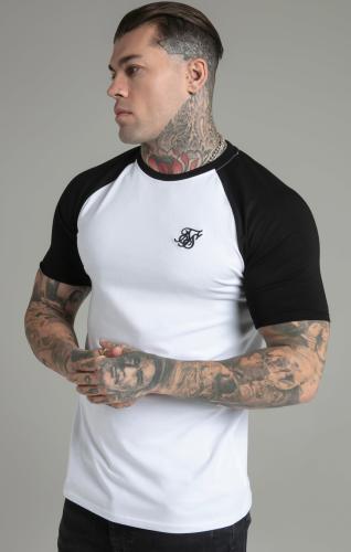 SikSilk T-Shirts Raglan T-Shirt - white (Grösse: M) von SikSilk