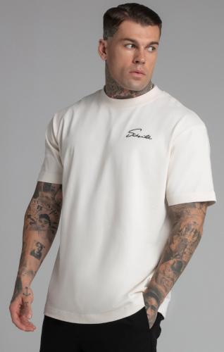 SikSilk T-Shirts Script T-Shirt - écru (Grösse: M) von SikSilk