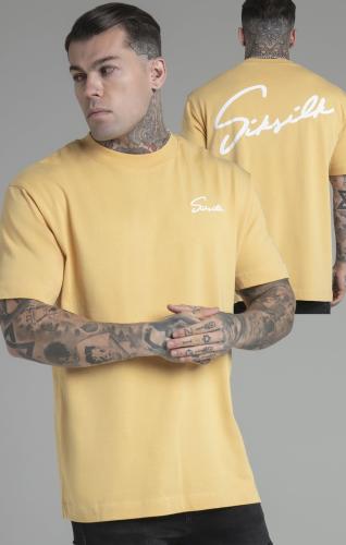 SikSilk T-Shirts Script T-Shirt - gelb (Grösse: L) von SikSilk