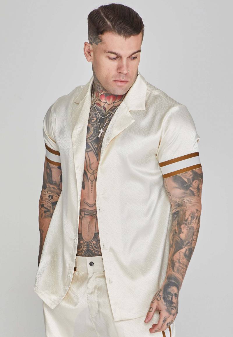 Siksilk Kurzarmhemd »Siksilk Kurzarmhemd Resort Shirt in Ecru« von SikSilk