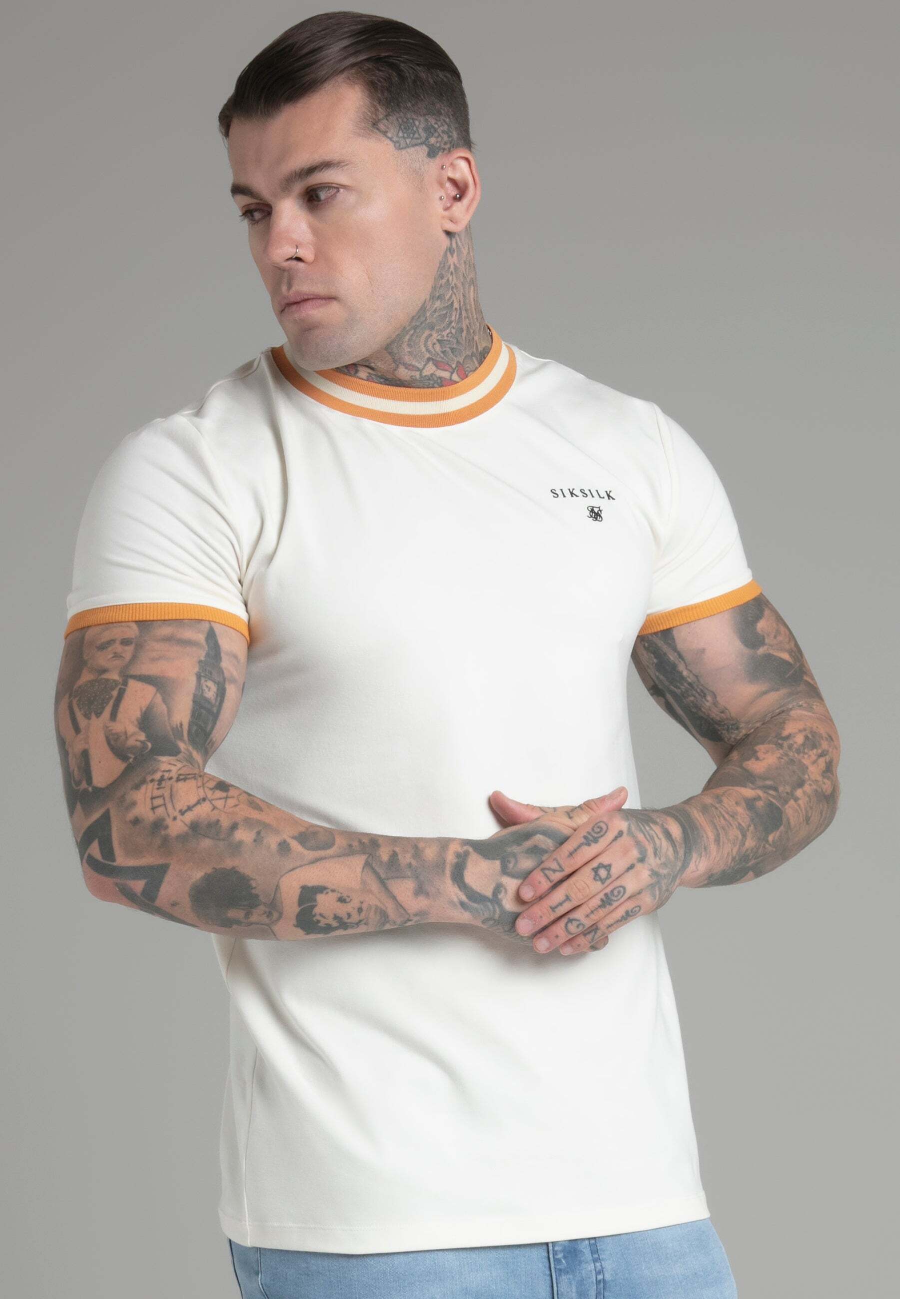 Siksilk T-Shirt »Siksilk T-Shirt Ringer T-Shirt in Ecru« von SikSilk