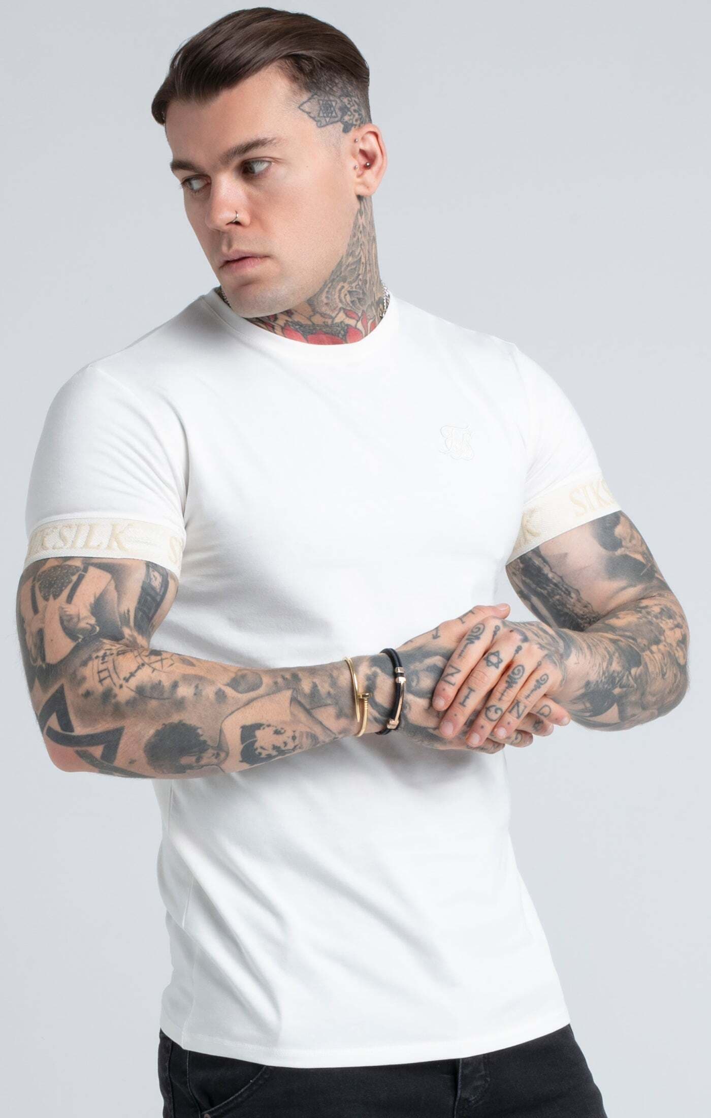 Siksilk T-Shirt »Siksilk T-Shirts Ecru Elastic Cuff T-Shirt« von SikSilk