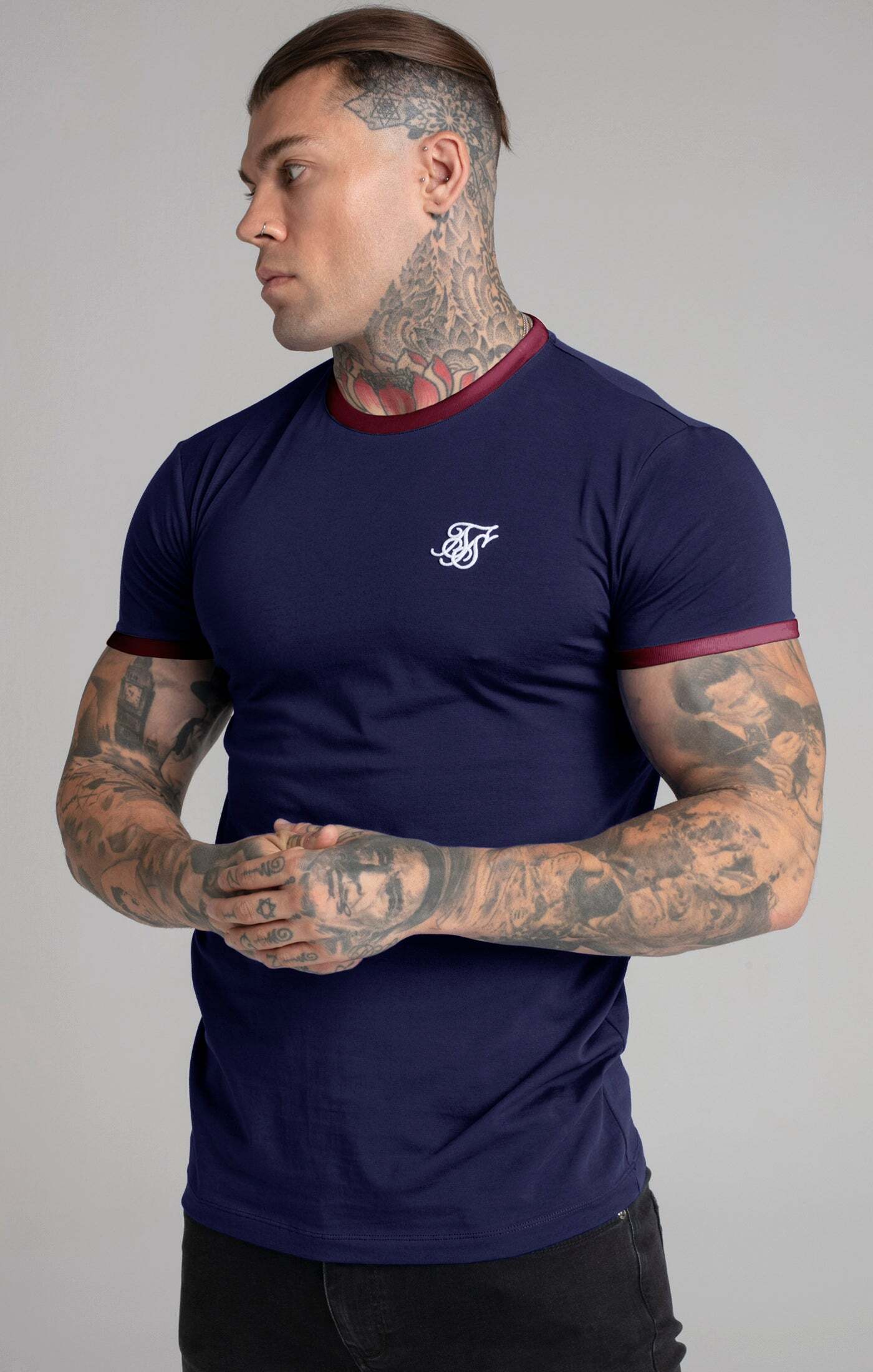 Siksilk T-Shirt »Siksilk T-Shirts Navy Short Sleeve Ringer T-Shirt« von SikSilk