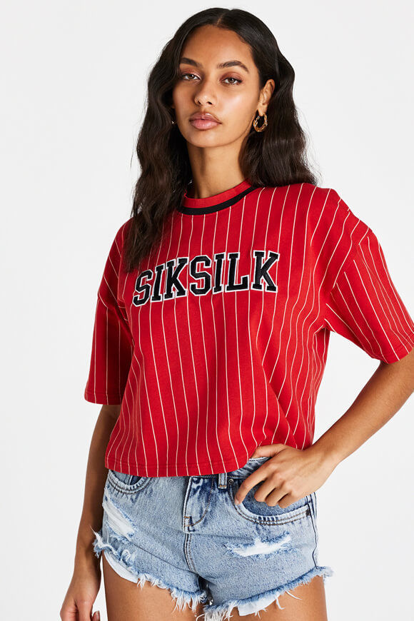 Siksilk Crop T-Shirt | Red | Damen  | 34 von Siksilk