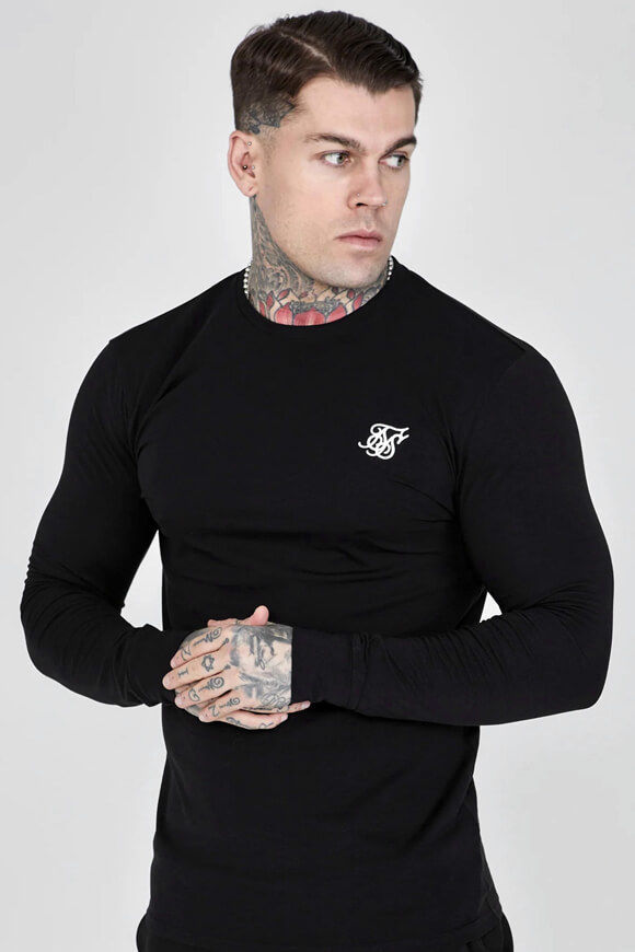 Siksilk Essentials Langarmshirt | Black | Herren  | L von Siksilk