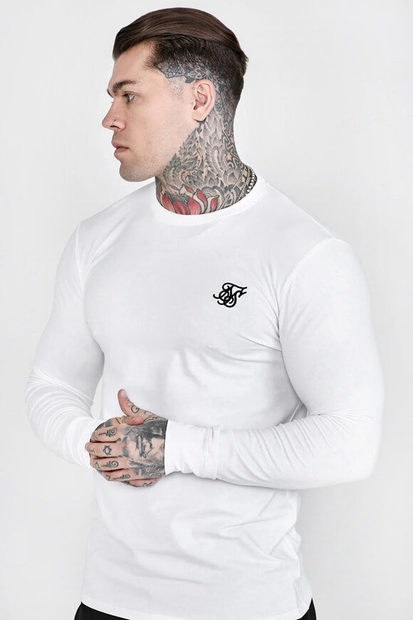 Siksilk Essentials Langarmshirt | White | Herren  | L von Siksilk