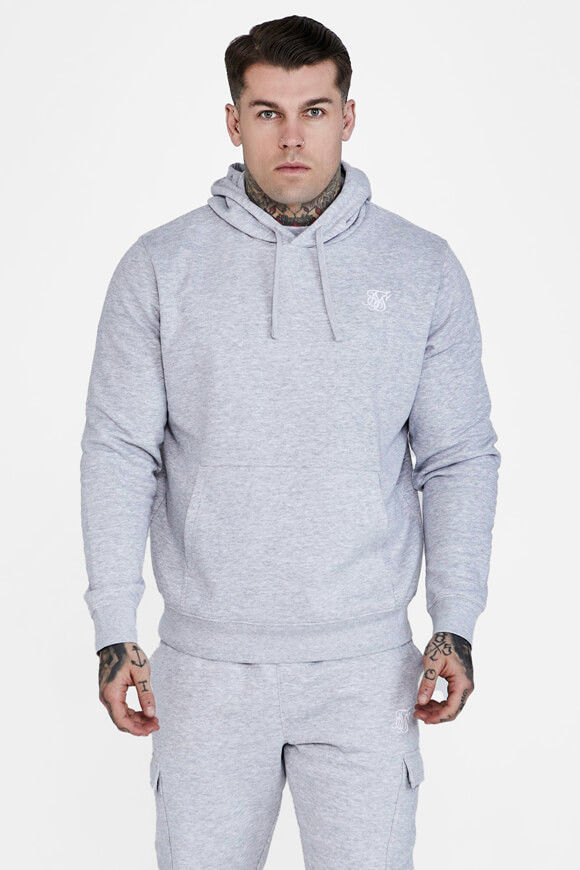 Siksilk Essentials Overhead Kapuzensweatshirt | Grey Marl | Herren  | L von Siksilk