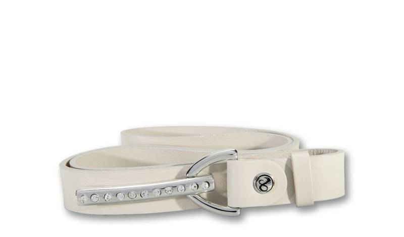 Silberfarbengift Ledergürtel, Spangenschliesse mit glitzerndem Strass von Silbergift