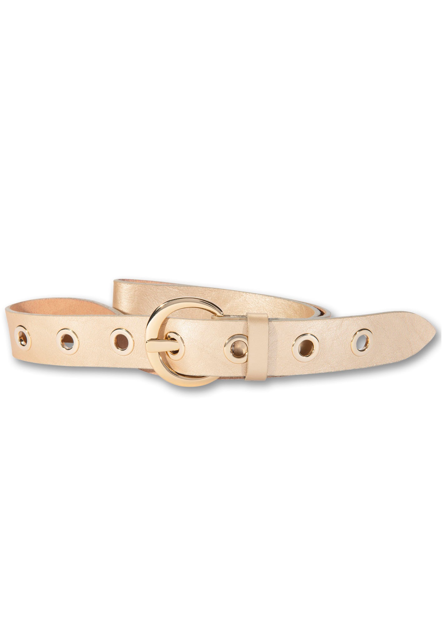 Silberfarbengift Ledergürtel, mit glänzenden Goldfarben-Metallösen Silberfarbengift Ledergürtel, mit glänzenden Goldfarben-Metallösen von Silbergift