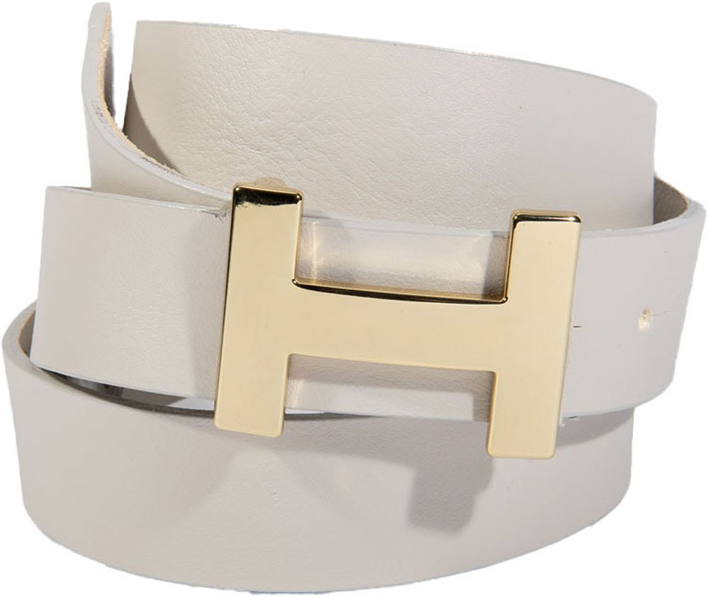 Silberfarbengift Ledergürtel, mit schlichter goldfarbener Koppelschliesse Silberfarbengift Ledergürtel, mit schlichter goldfarbener Koppelschliesse von Silbergift