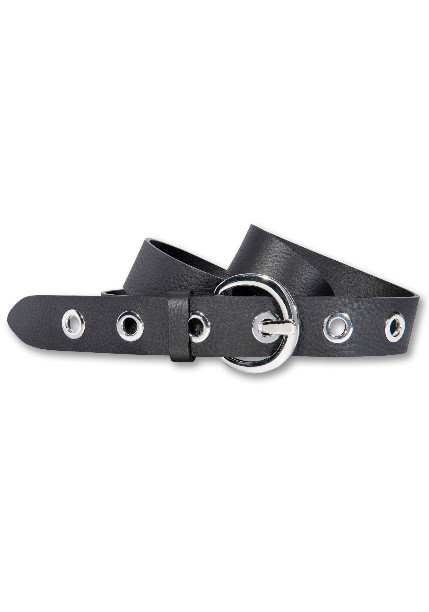 Silberfarbengift Ledergürtel, mit silberfarben glänzenden Metallösen Silberfarbengift Ledergürtel, mit silberfarben glänzenden Metallösen von Silbergift
