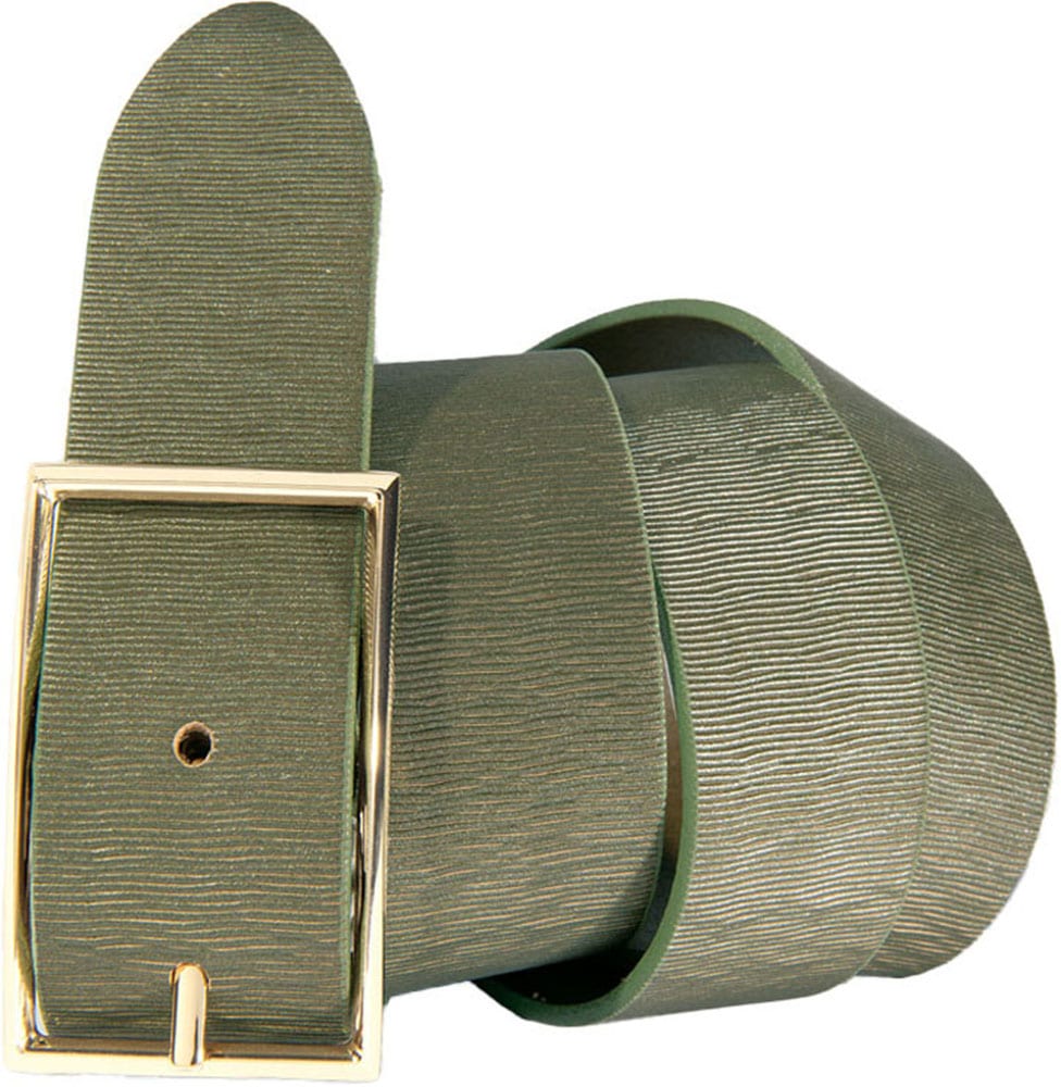 Silberfarbengift Ledergürtel, schraffiert mit graziler Goldfarbenschliesse Silberfarbengift Ledergürtel, schraffiert mit graziler Goldfarbenschliesse von Silbergift
