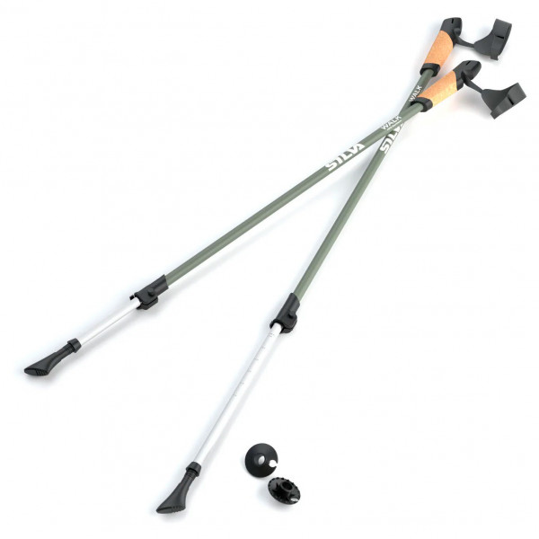 Silva - Walking Poles Aluminum Cork - Nordic Walking Stöcke Gr 105-140 cm grün/grau von Silva