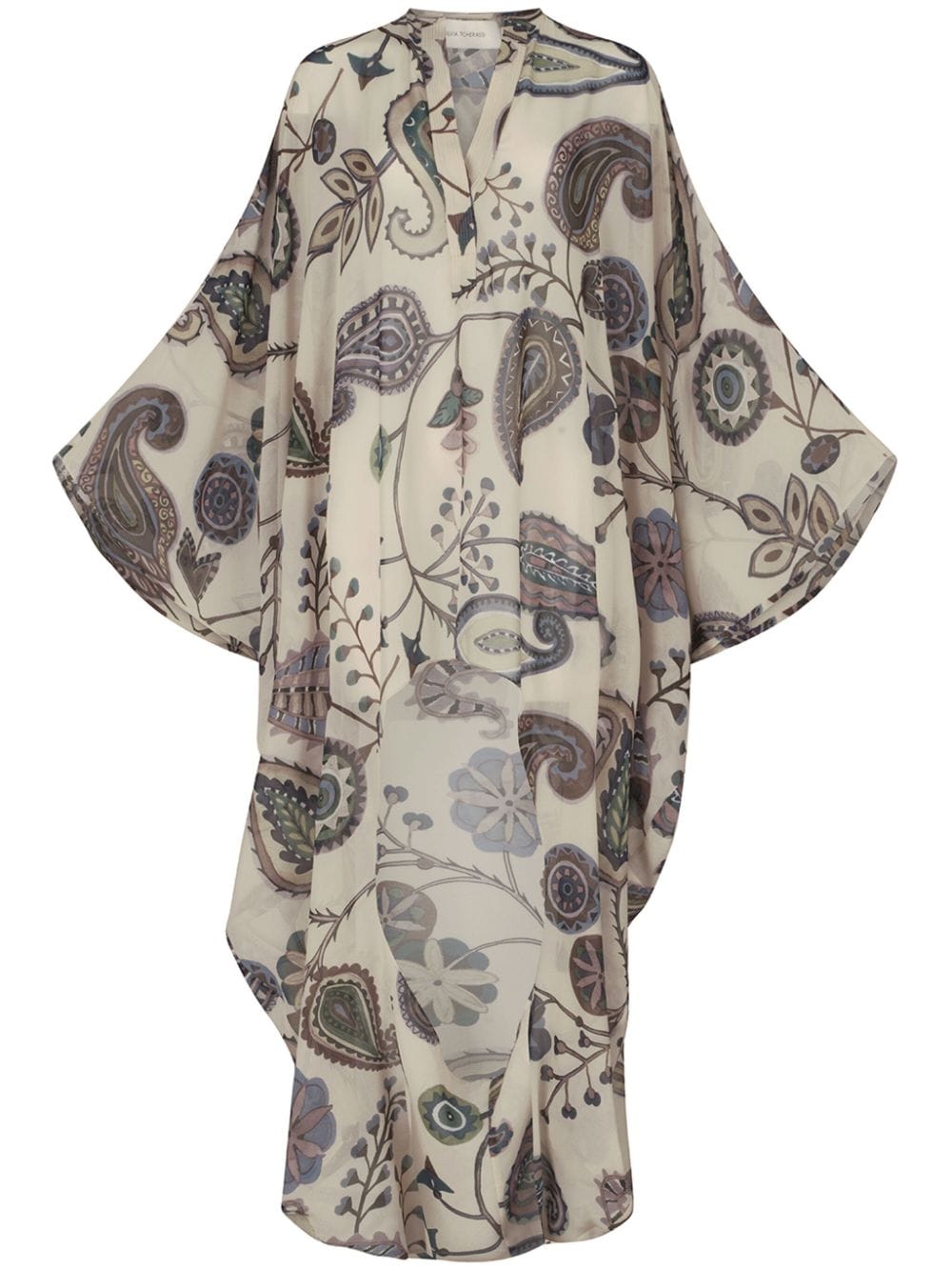 Silvia Tcherassi Adaya paisley-print silk kaftan - Neutrals von Silvia Tcherassi