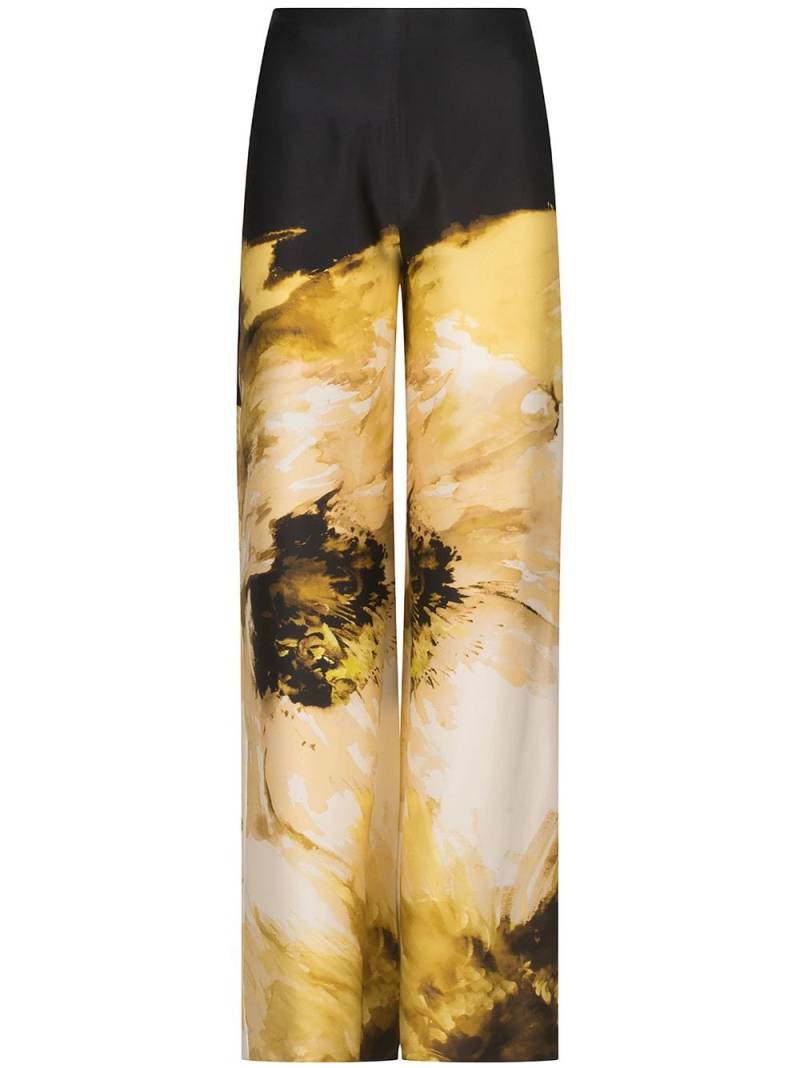 Silvia Tcherassi Andie peony-print palazzo pants - Gold von Silvia Tcherassi