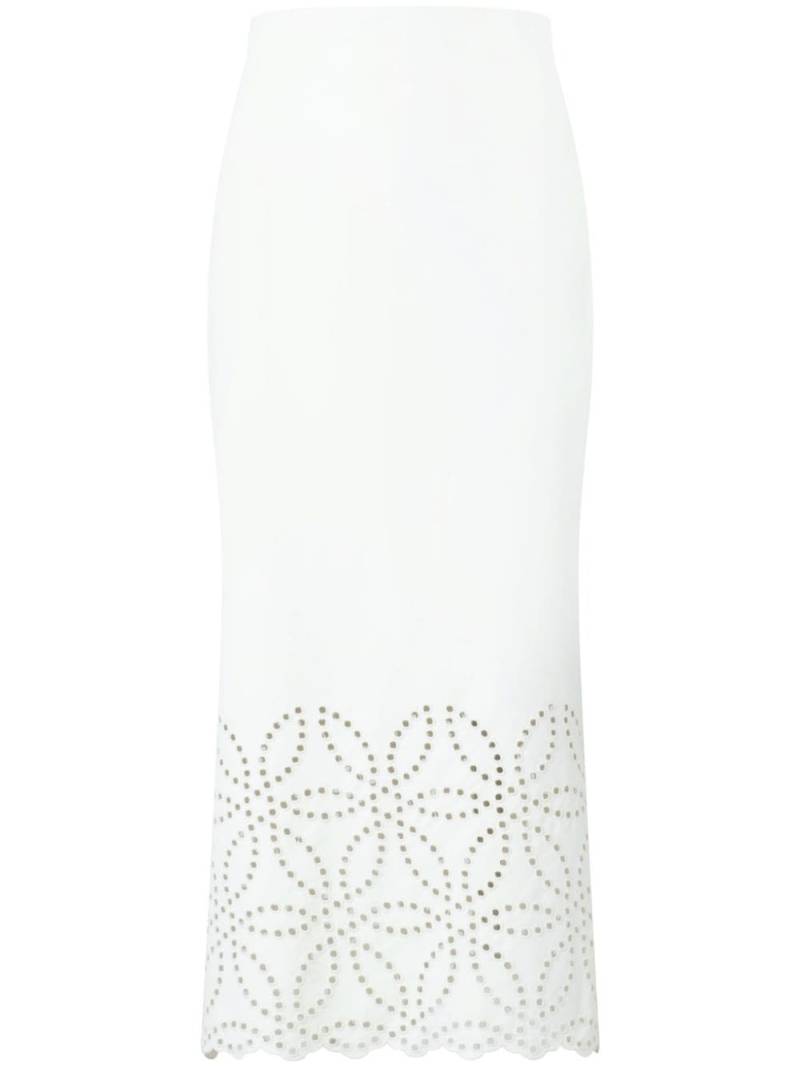 Silvia Tcherassi Atira eyelet-embellished midi skirt - White von Silvia Tcherassi