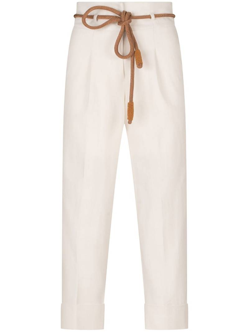 Silvia Tcherassi Beryl waist-strap straight-leg trousers - White von Silvia Tcherassi