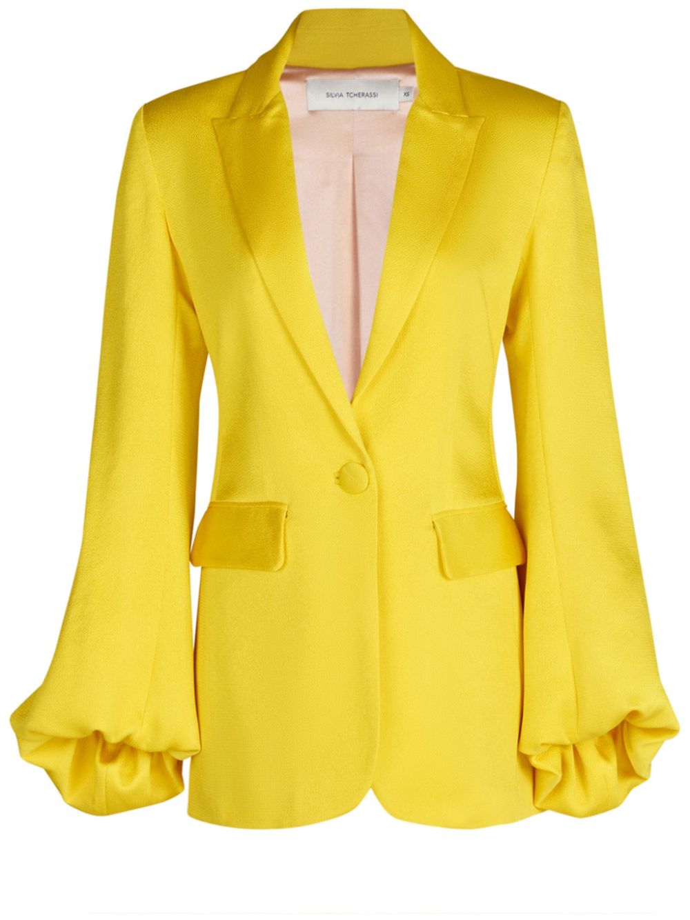 Silvia Tcherassi Coco satin single-breasted blazer - Yellow von Silvia Tcherassi