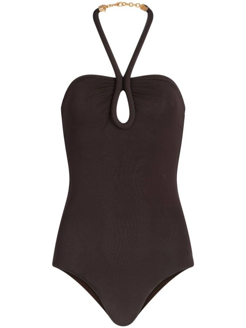 Silvia Tcherassi Deka halterneck bodysuit - Brown von Silvia Tcherassi