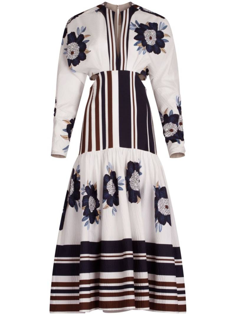 Silvia Tcherassi Gabina floral-print midi dress - White von Silvia Tcherassi