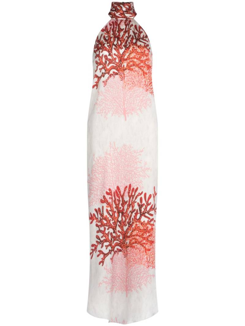 Silvia Tcherassi Galia coral-print dress - White von Silvia Tcherassi