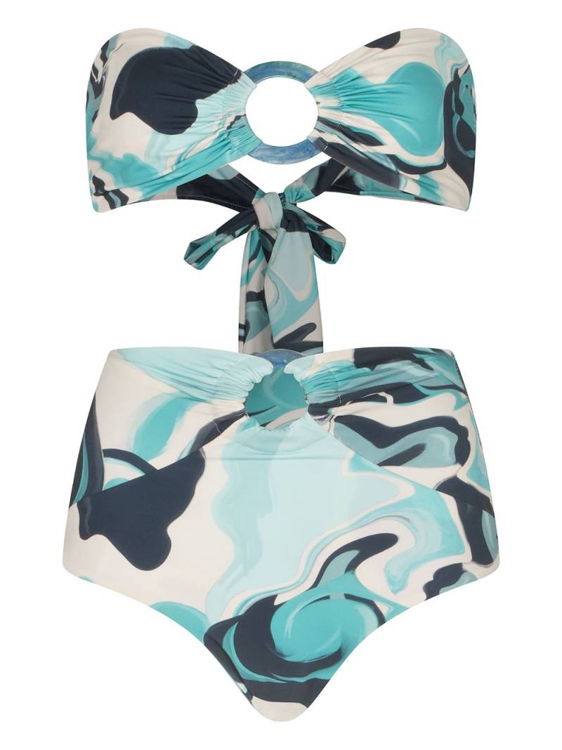 Silvia Tcherassi Garlenda marble-print bikini - Blue von Silvia Tcherassi