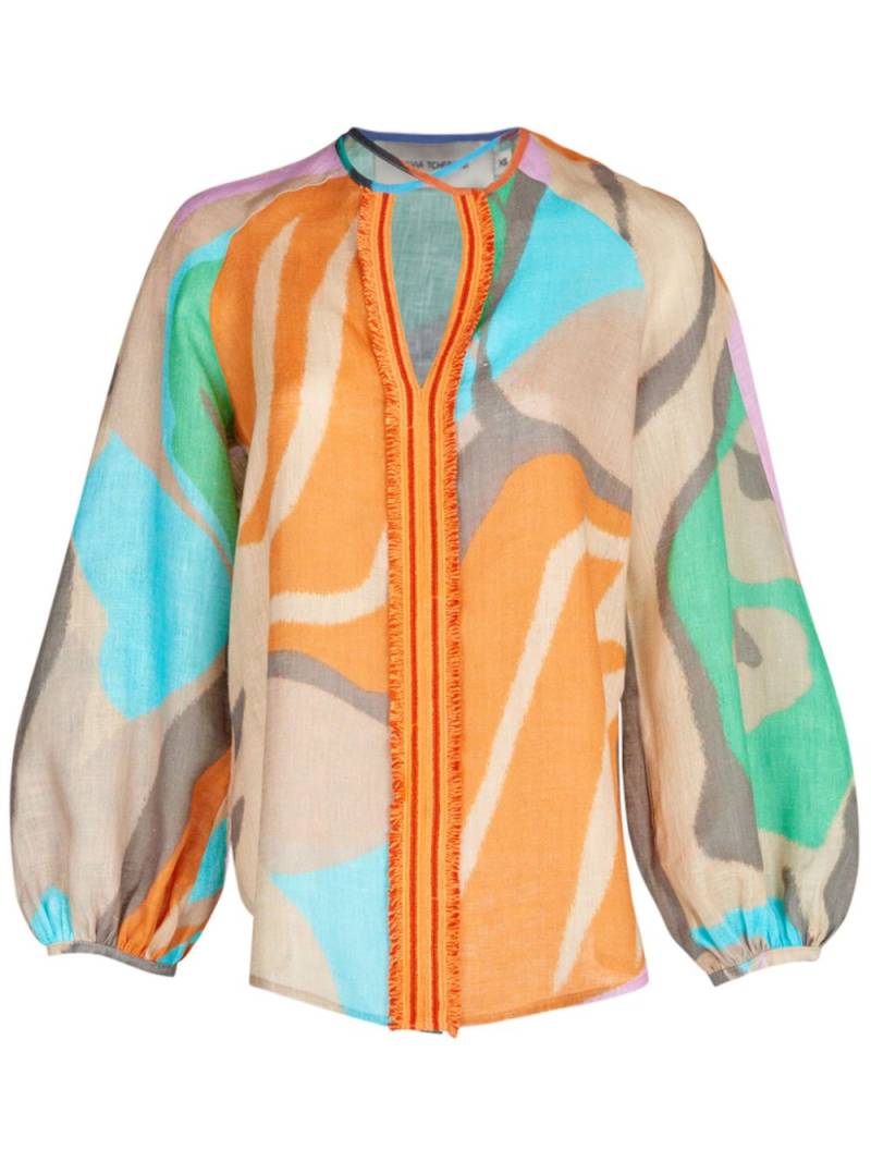 Silvia Tcherassi Molveno abstract-print blouse - Orange von Silvia Tcherassi