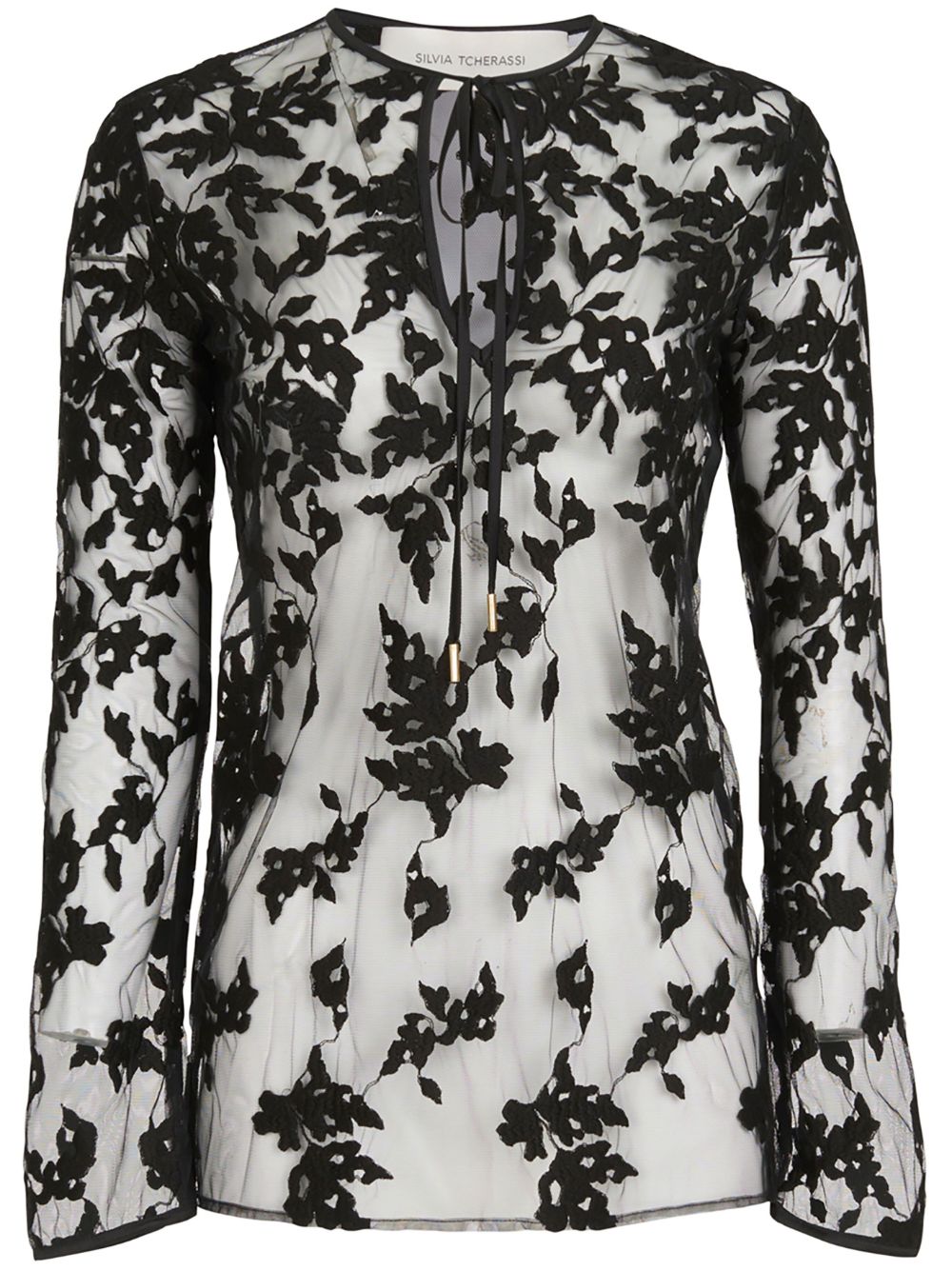 Silvia Tcherassi Tosca floral semi-sheer blouse - Black von Silvia Tcherassi