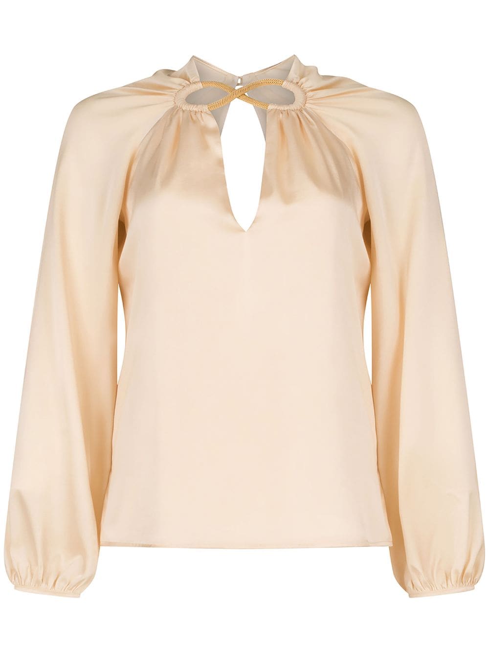 Silvia Tcherassi Ximena cut-out silk blouse - Neutrals von Silvia Tcherassi