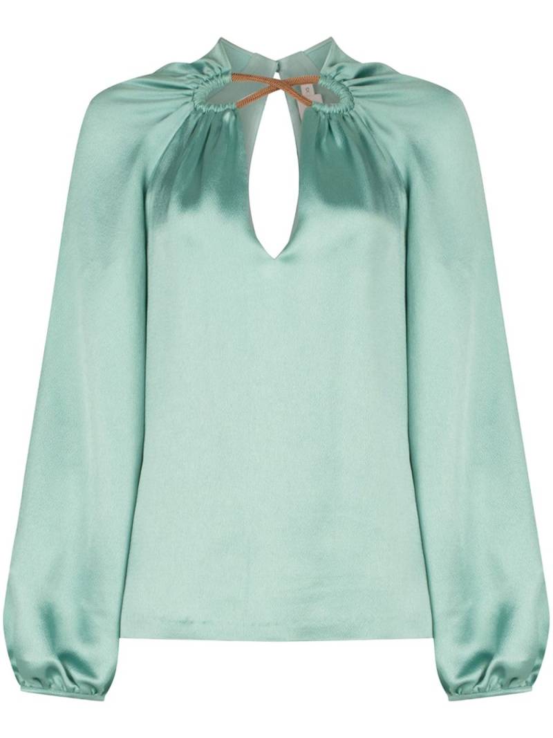 Silvia Tcherassi Ximena silk cut-out blouse - Blue von Silvia Tcherassi