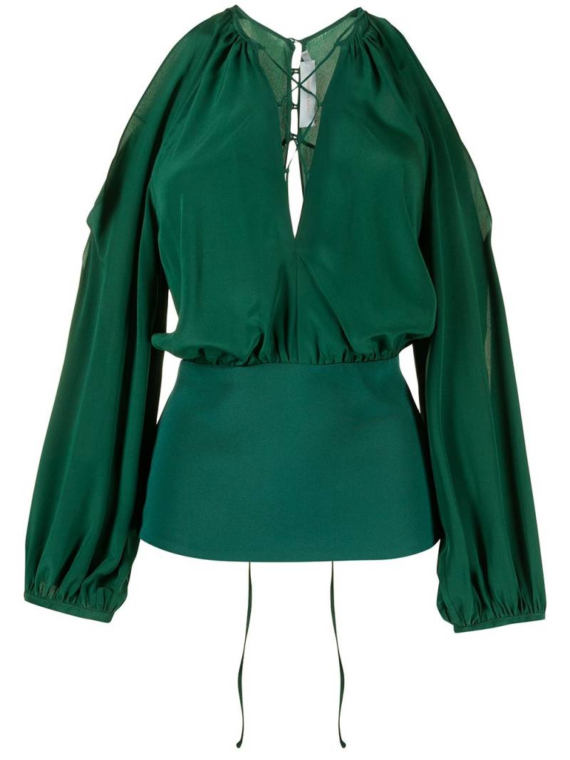 Silvia Tcherassi cold-shoulder silk blouse - Green von Silvia Tcherassi