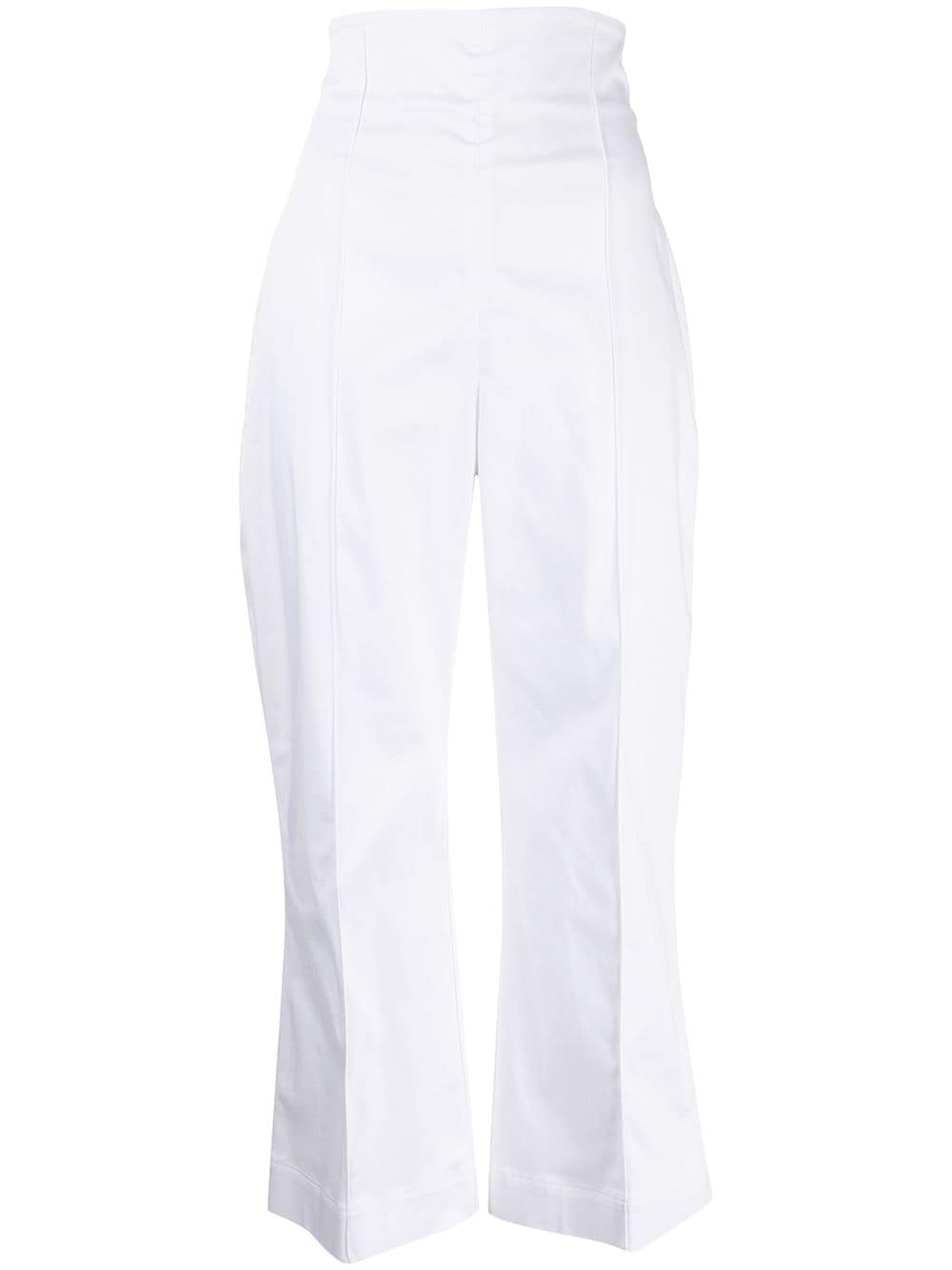 Silvia Tcherassi piped-trim high-waisted trousers - White von Silvia Tcherassi