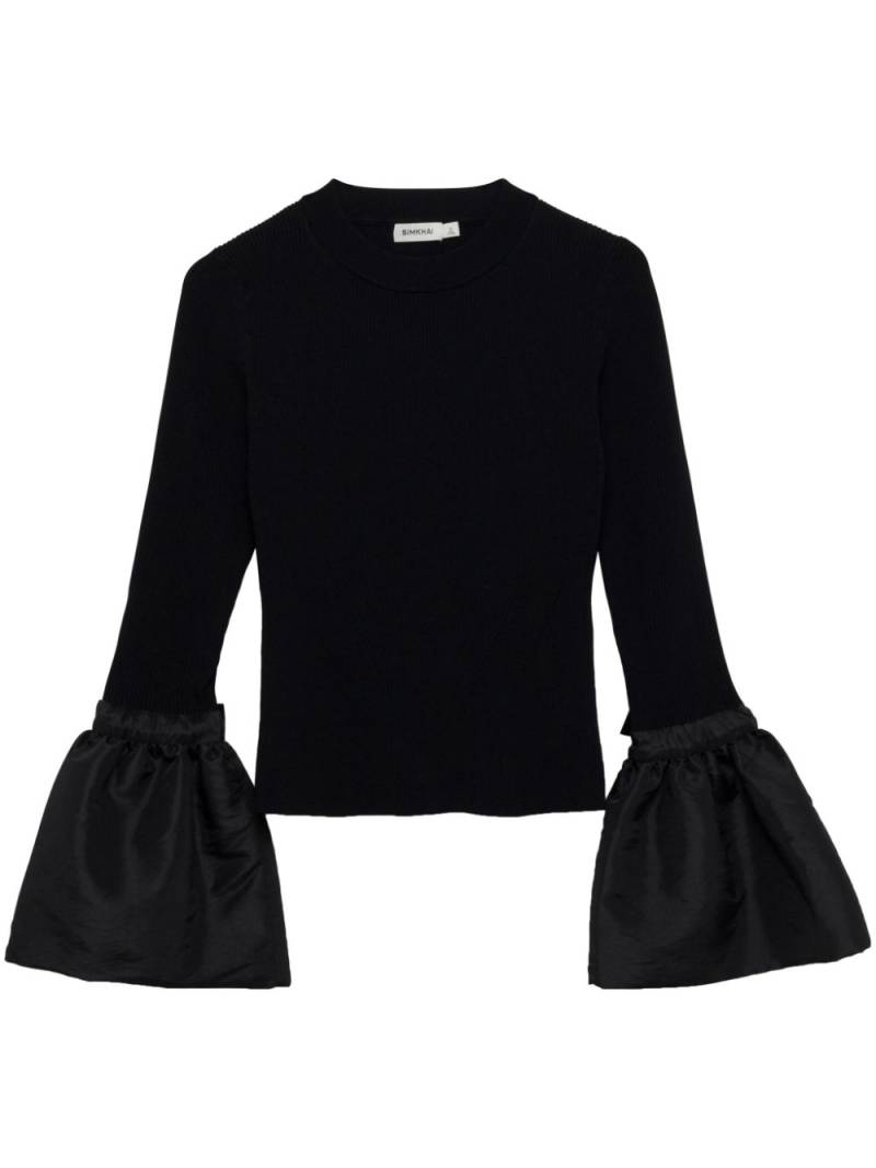 Simkhai Agata bell-sleeve knitted top - Black von Simkhai