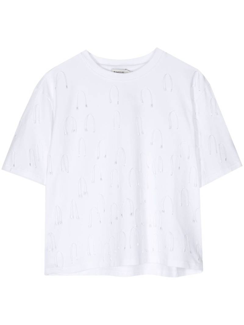 Simkhai Amaru string-embellished T-shirt - White von Simkhai