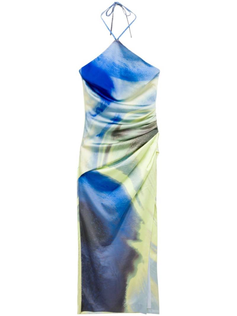 Simkhai Hansel abstract-print midi dress - Blue von Simkhai