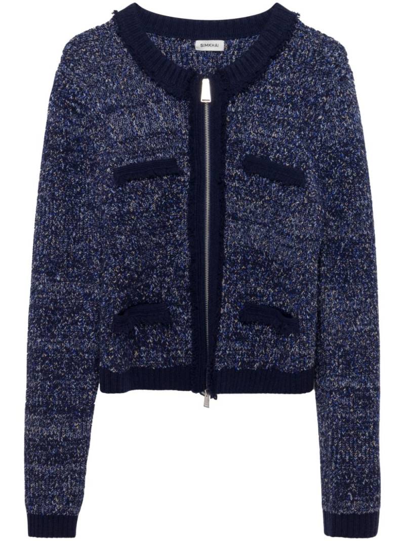 Simkhai Harris zip-up speckle-knit cardigan - Blue von Simkhai