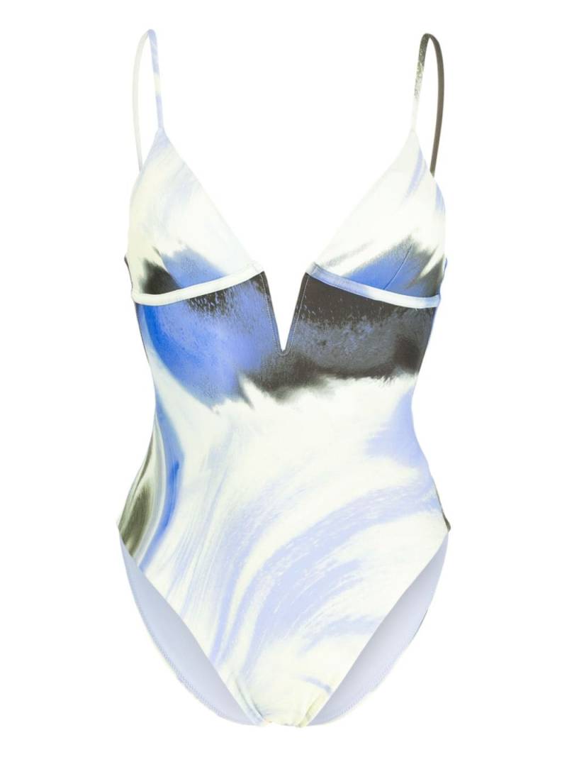 Simkhai Maelle abstract-print swimsuit - Blue von Simkhai