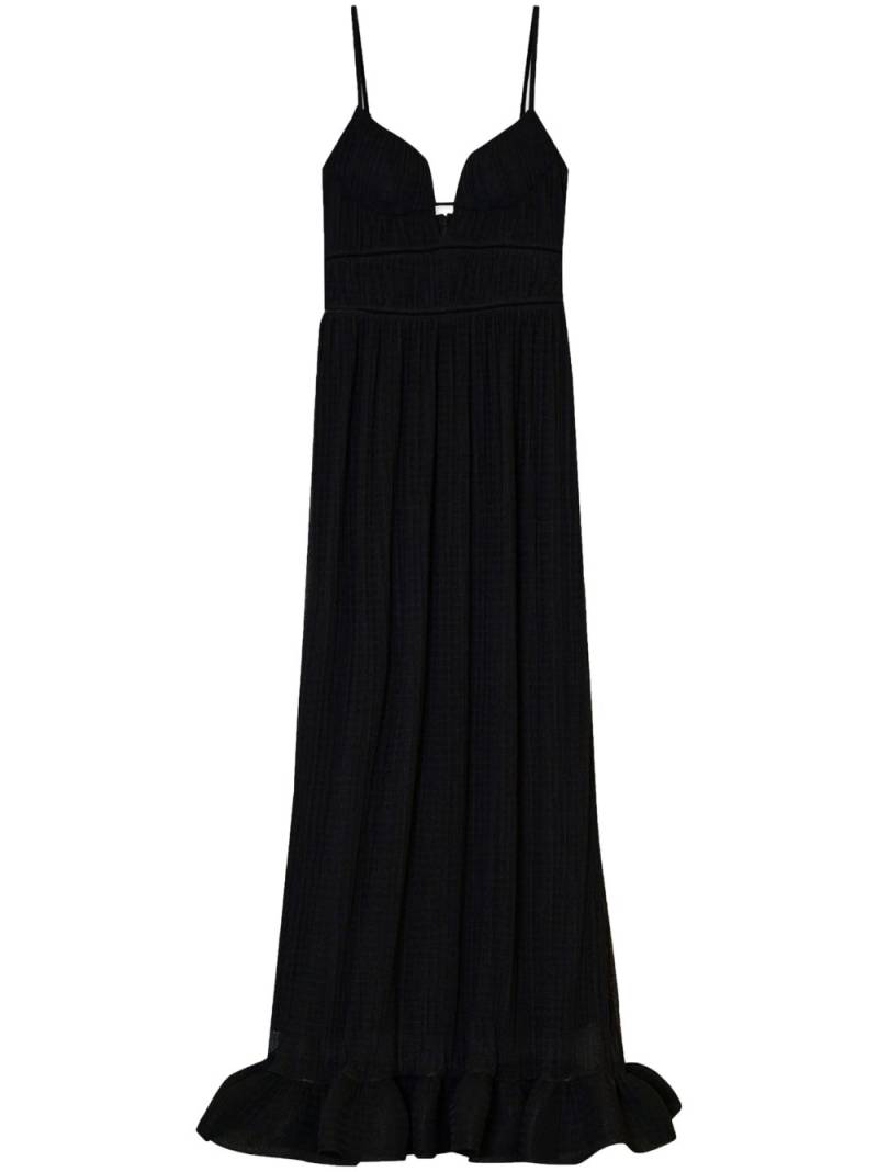 Simkhai Maude plissé-effect maxi dress - Black von Simkhai