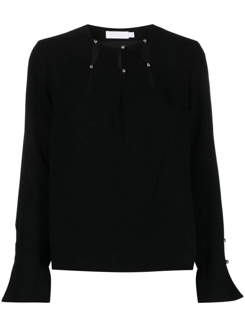 Simkhai Sharon long-sleeve crepe blouse - Black von Simkhai