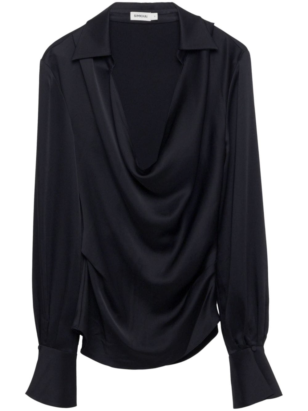 Simkhai Symone cowl-neck satin top - Black von Simkhai