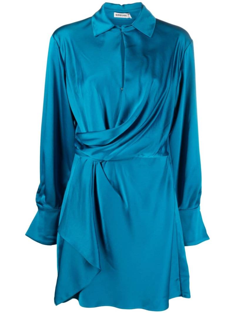 Simkhai Talid draped satin minidress - Blue von Simkhai