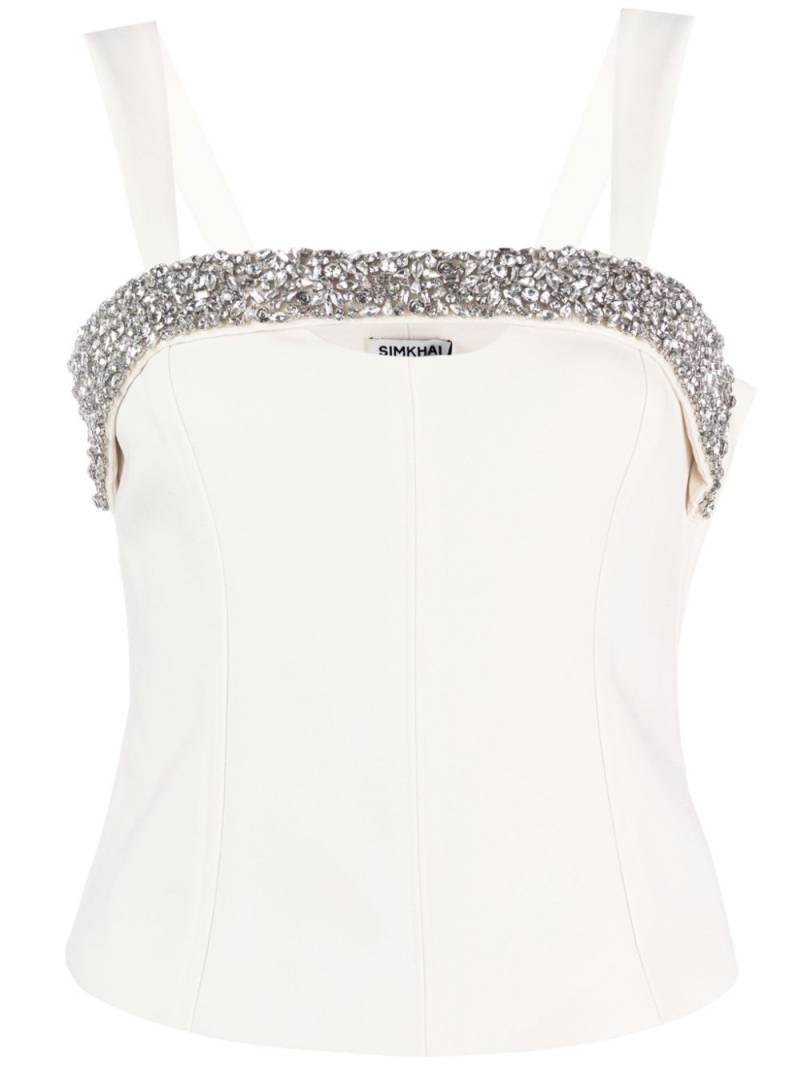 Simkhai crystal-embellished corset top - White von Simkhai