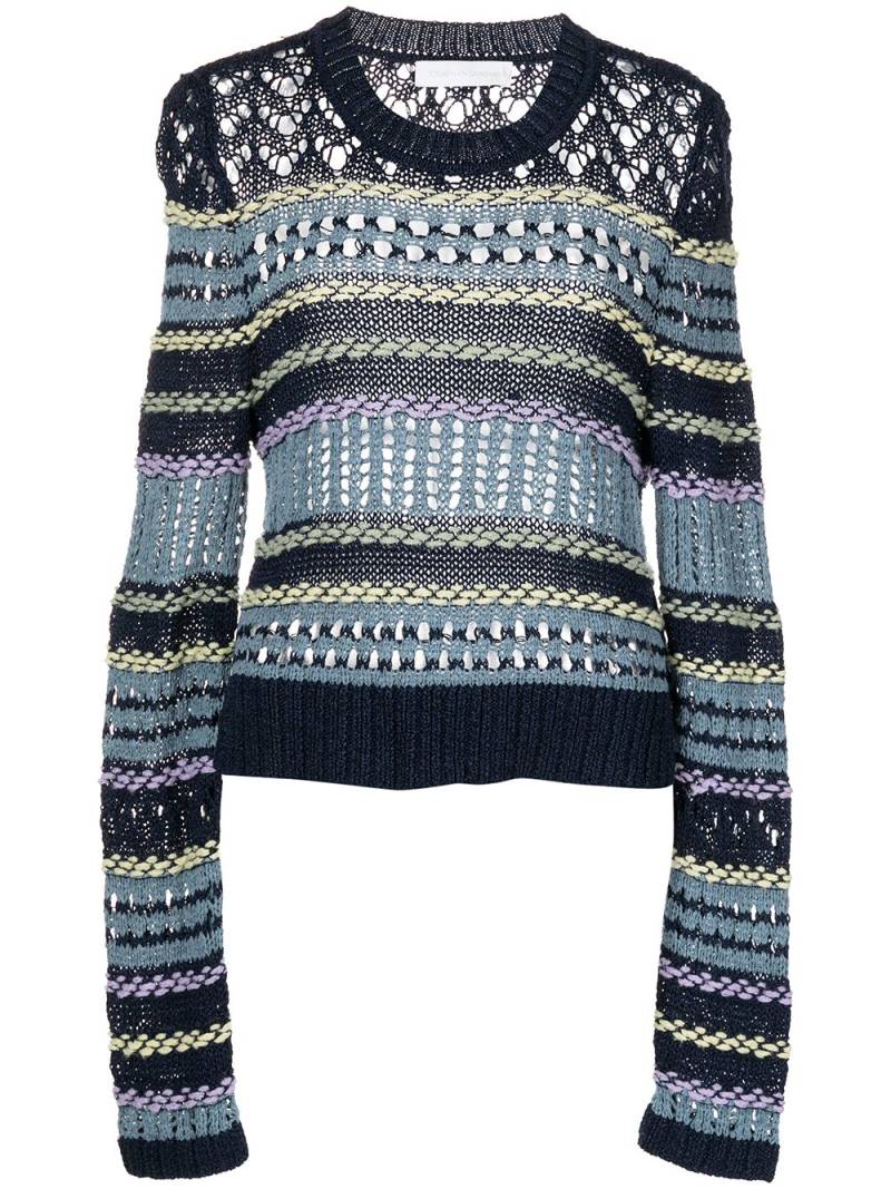 Simkhai striped crochet-knit jumper - Blue von Simkhai