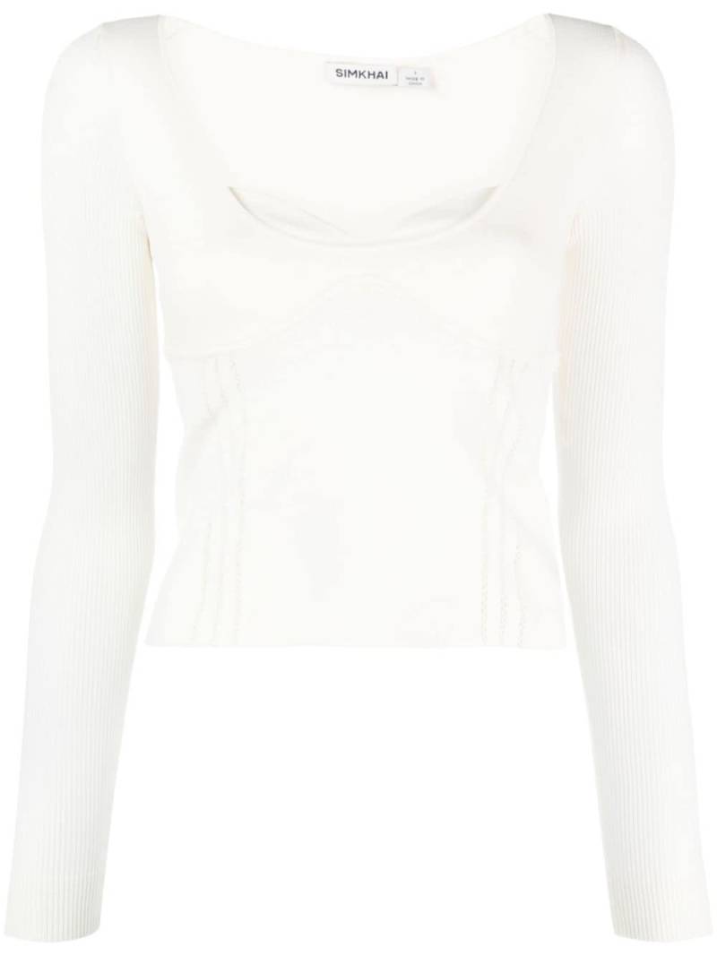 Simkhai sweetheart-neck fine-knit top - White von Simkhai