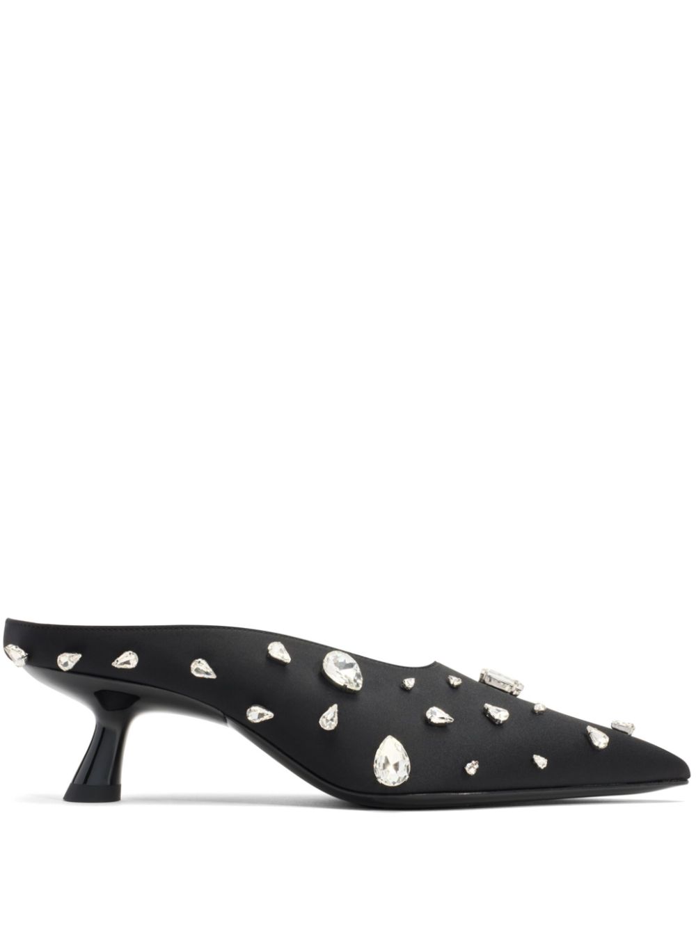 Simon Miller Teardrop crystal-embellished mules - Black von Simon Miller