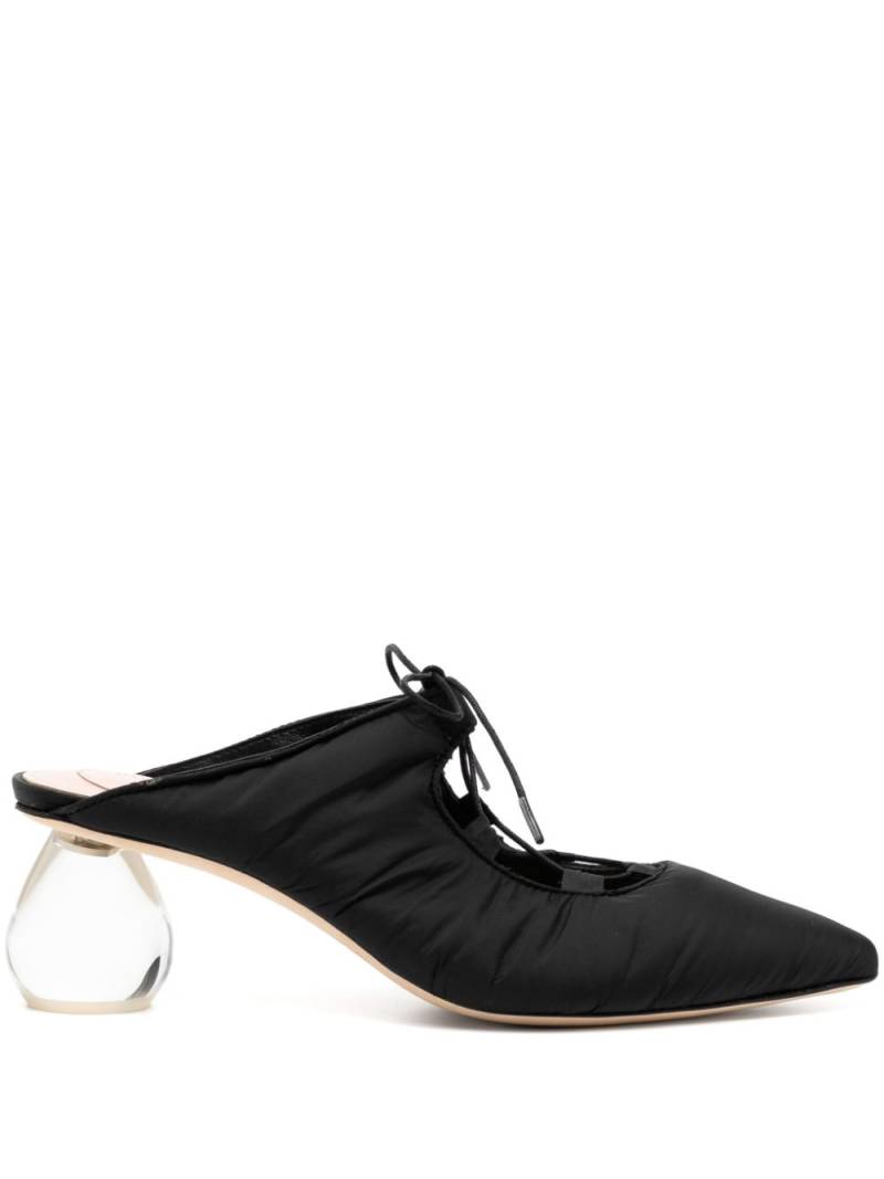 Simone Rocha 65mm pointed lace up mules - Black von Simone Rocha