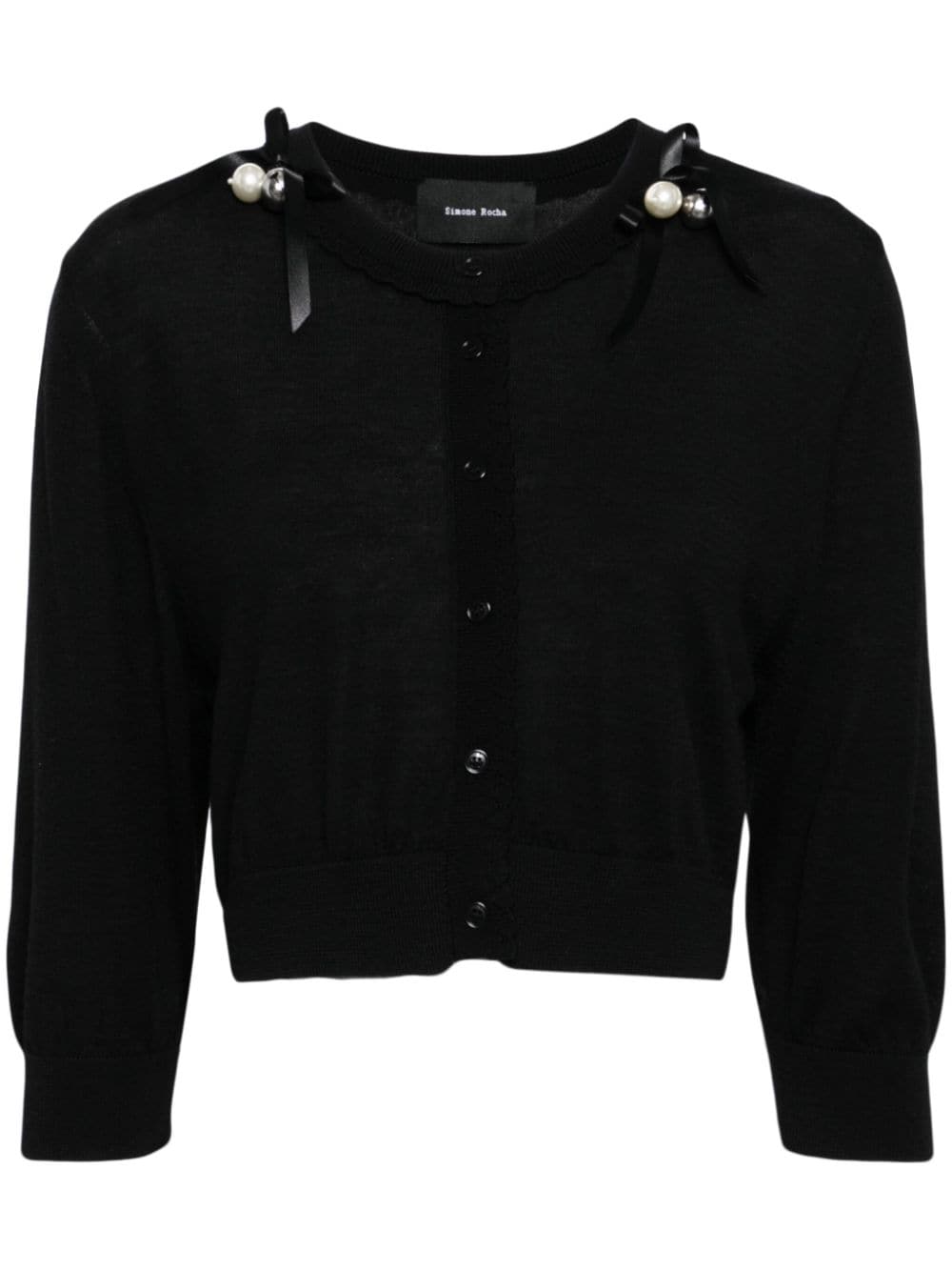 Simone Rocha Bell Charm wool-silk cardigan - Black von Simone Rocha