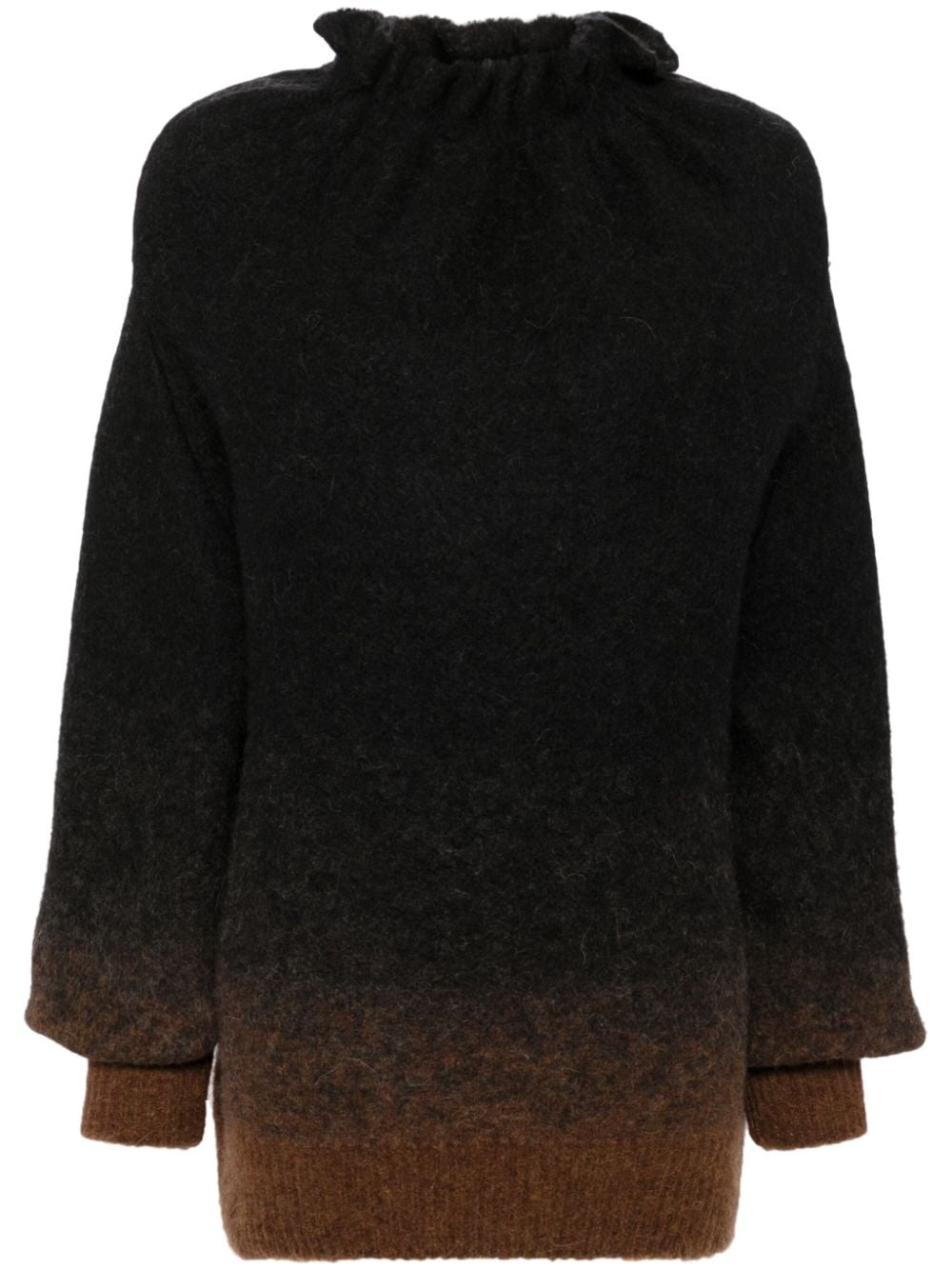 Simone Rocha Gathered Pleated Neck Jumper - Black von Simone Rocha