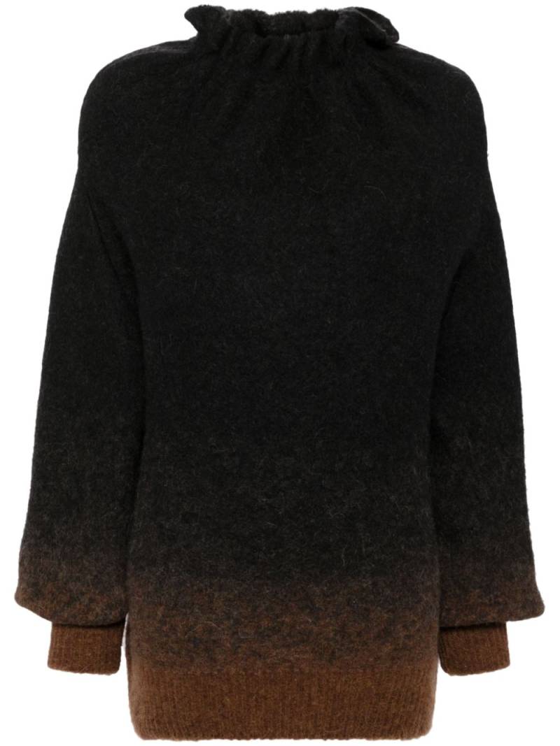 Simone Rocha Gathered Pleated Neck Jumper - Black von Simone Rocha