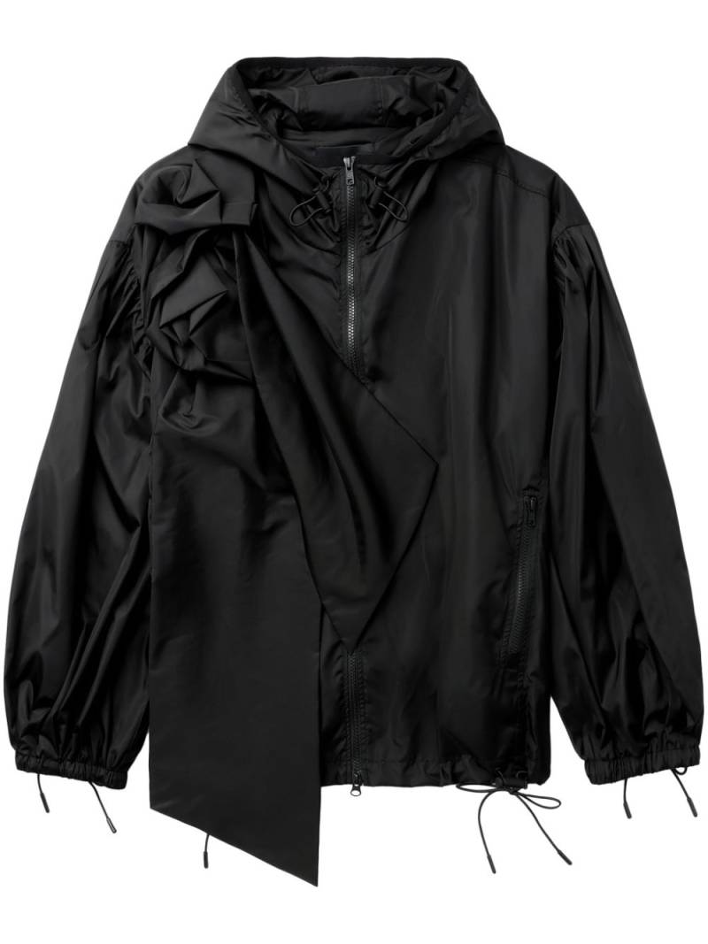 Simone Rocha PUFF SLEEVE TECH NYLON JACKET WITH PRESSED ROSE BLACK "BLACK" von Simone Rocha